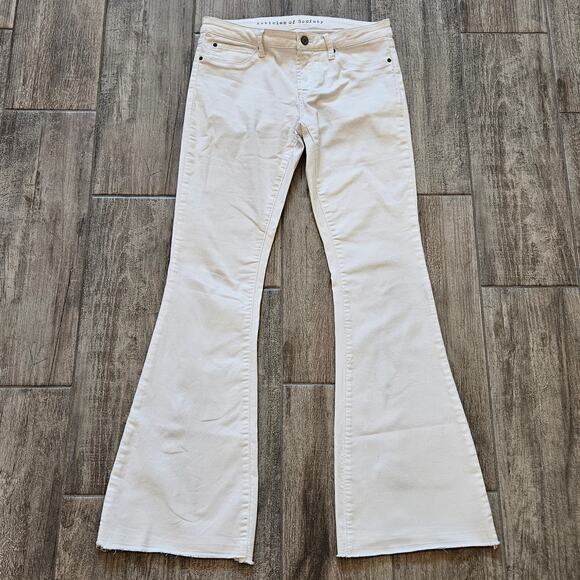 Articles of Society Jeans Womens 28 Bell Flare White Stretch Denim Boho Hippie - Picture 2 of 11